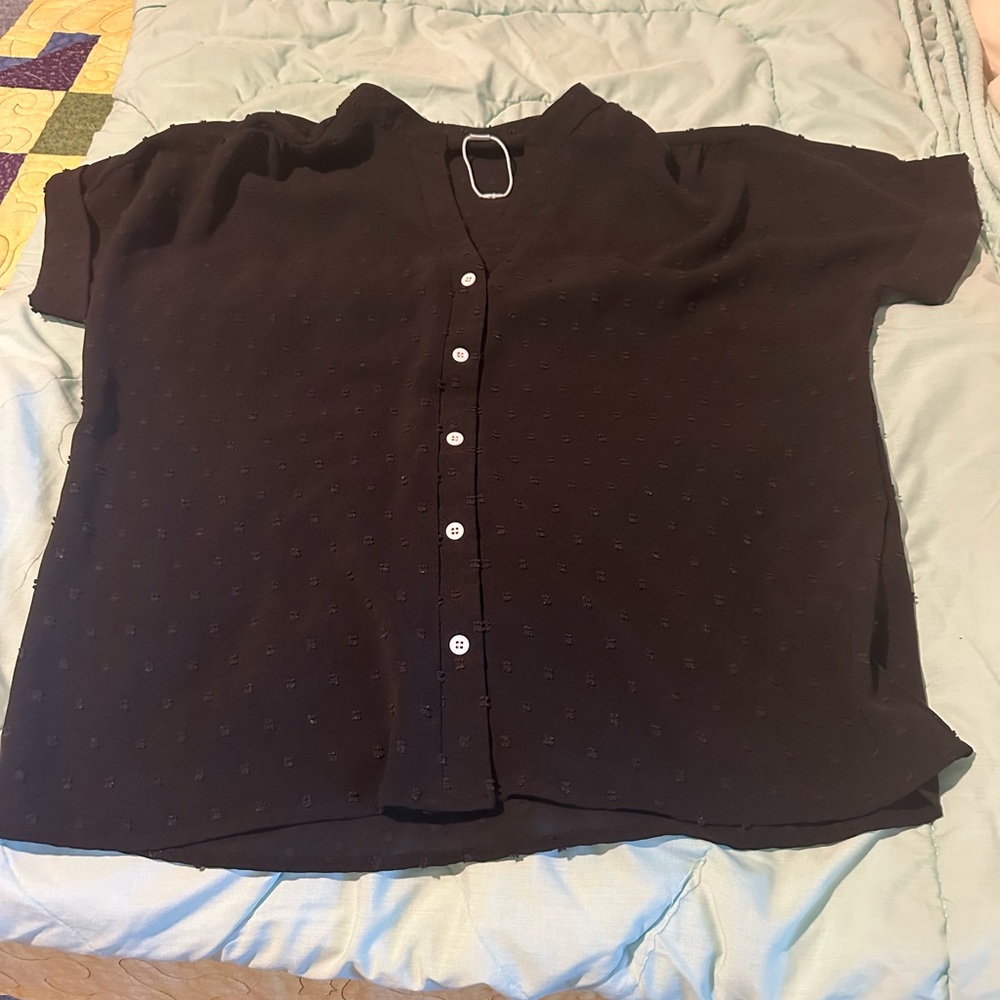 Black Button-Up Blouse